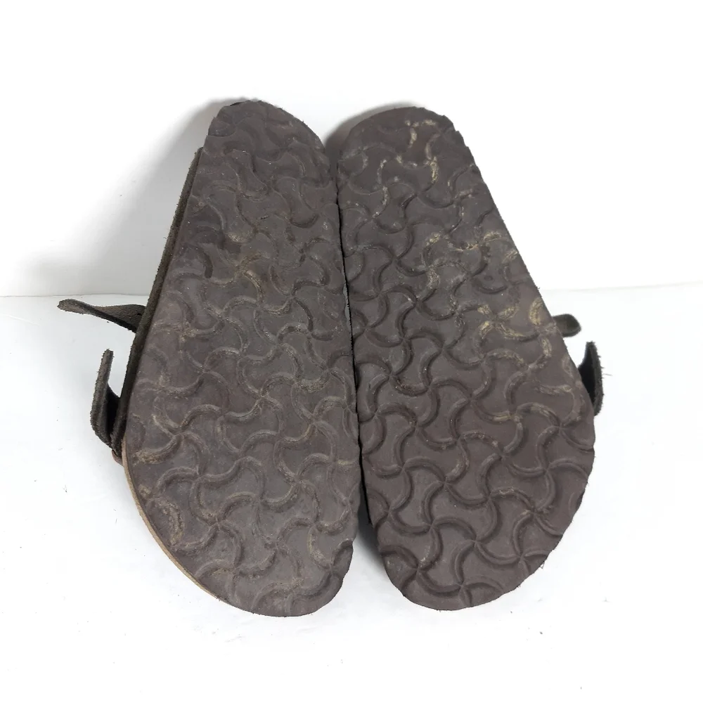 BIRKENSTOCK  women's Arizona Birko-Flor Nubuck Mocha Two-Strap Sandals EU36 Us5_12